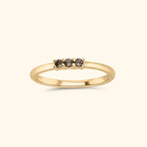 Triple Smoky Stacker ring