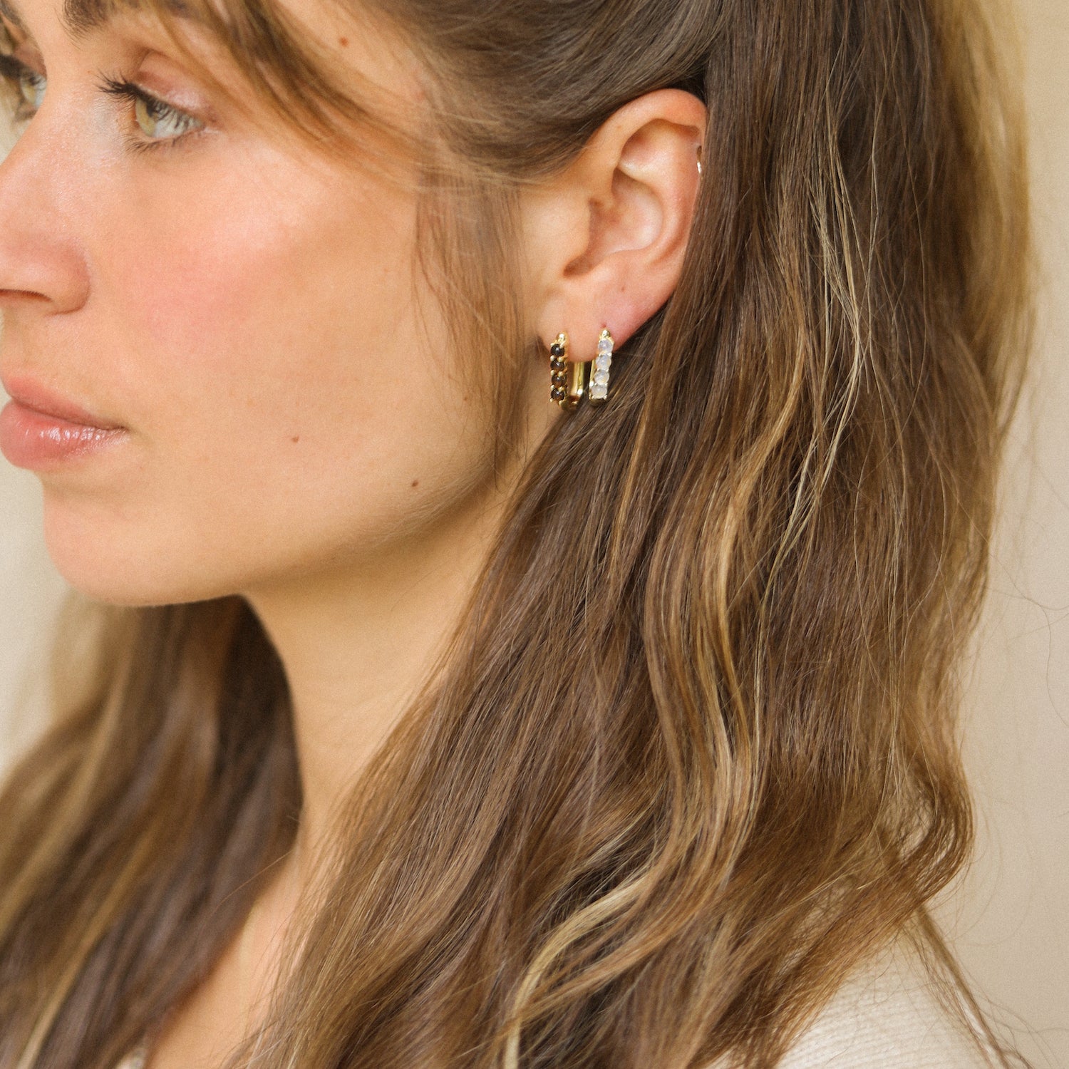 Smoky Pavé Hoops
